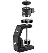 UTEBIT C Clamp with Tripod Head, Adjustable Camera Clamp Mount Set for Desktop, 360 Degree Swivel...
