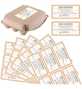 PRESSINART 10 Sheets 60Pcs Egg Handling Instruction Stickers Egg Date Labels 4 x 2 Inch Rectangle...
