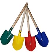 Heavy Duty Wooden Kids Sand Beach Shovel with Plastic Spade & Handle - Colors May Vary (Assorted ...