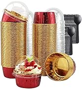 Cupcake Liners with Dome Lids 100 Pack,LNYZQUS 5.5Oz Foil Baking Cups Muffin Tin,Large Cupcake Wr...