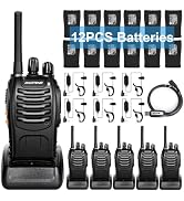 BAOFENG Radio Walkie Talkies Long Range for Adults with 12PCS Rechargeable Batteries & Earpieces ...