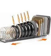 MUDEELA Expandable Pot Pan Lid Organizers inside Cabinet, 20 Divider-Black | Expandable 11.8–22.9...