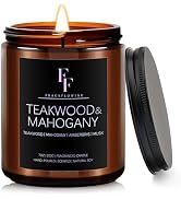 Teakwood & Mahogany Scented Candle for Home Soy Wax Candle, Aromatherapy Candle Gift for Women Me...
