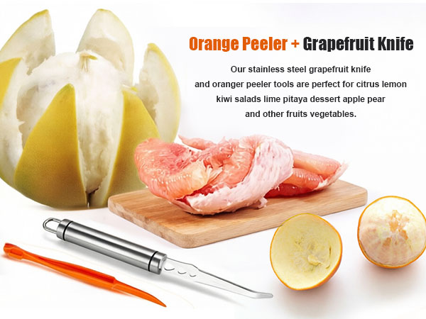 grapefruit spoon knife orange peeler tool stainless steel fork fuit knife