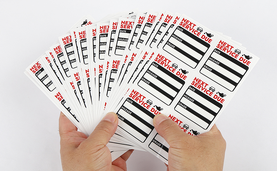 custom oil change stickers