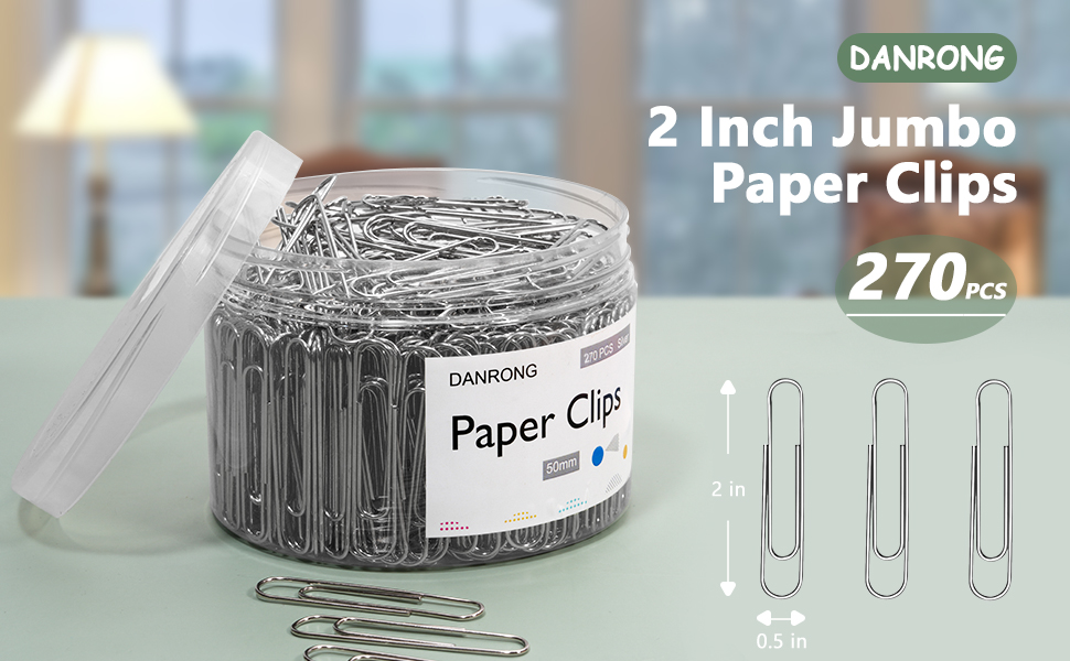 2 Inch Silver Jumbo Paper Clips 270pcs-1