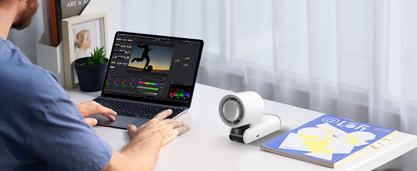 small desk fan for office working and desktop cooling