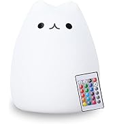 ZKLiLi Cute Remote Cat Nursery Night Lights USB Rechargeable Cat Lamp Nightlight Birthday Christm...