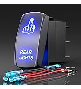 Rocker Switch Rear Lights-Finger,5Pin Laser On/Off LED Light 20A/12V 10A/24V Switch Jumper Wires ...