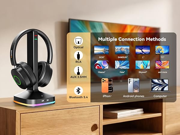 wireless tv headphones, headphones for tv watching, tv headset for seniors elderly