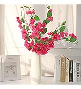 LIUCOGXI 31 Inch Artificial Bougainvillea Flower Silk Bouquet Red with Long Stem for Wedding Cent...