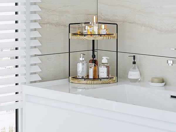 corner bathroom counter organizer