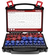 Vorhixa 52pcs Thread Checker, 27 SAE & 25 Metric Nut and Bolt Thread Checker, Thread Gauge, Bolt ...