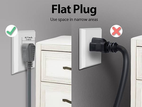 flat plug extension cord
