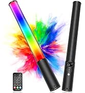 leshiou RGB Video Light Wand, Handheld Multi Color LED Tube Light Stick with Remote Control, Dimm...