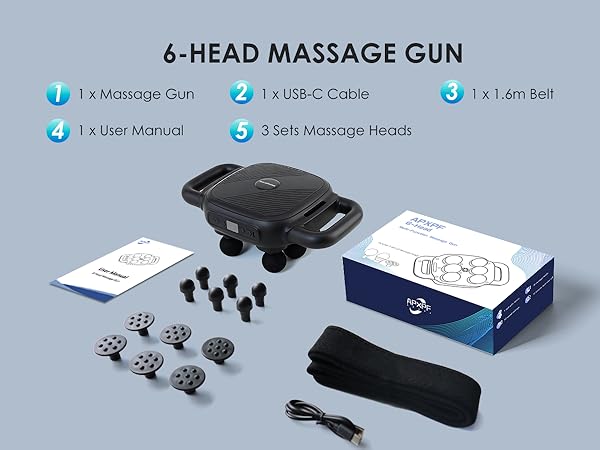 6 head massage gun