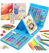 VigorFun Art Supplies, 240-Piece Drawing Art Kit, Gifts Art Set Case with Double Sided Trifold Ea...