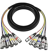 EBXYA 10ft 8 Channel XLR Snake Cables - 8 Colored XLR Male to Female Snake Cable for Live, Record...