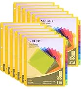 SUQJOY 8-Tab Dividers for 3 ring binder, 96 Count Binder Dividers with Pockets, Subject Dividers,...