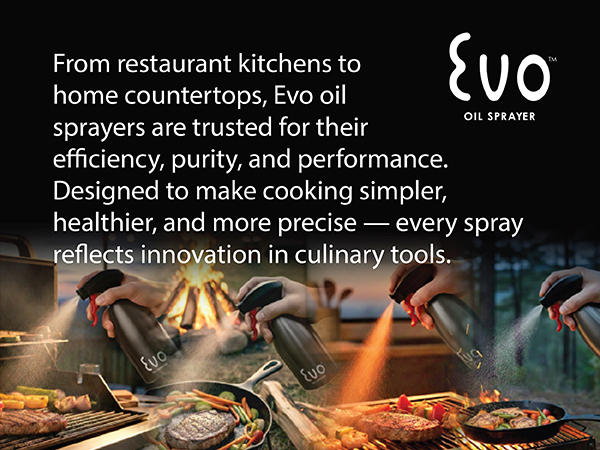 Evo Oil Sprayer 18/8 Stainless Steel, Non-Aerosol for Olive Oil