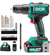 DCA 20V Brushless Hammer Drill Cordless, 492 in-lb Torque Impact Drill, 1/2" All-Metal Keyless Ch...