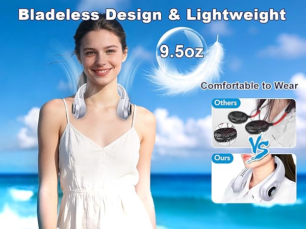 neck fans that blow cold air rechargeable