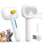 ROJECO 3-in-1 Pet Steam Brush for Cats&Dogs-Pet Spray Hair Removal Detangling Comb with Adjustabl...