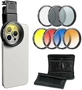 APEXEL 58mm Phone Filter Kit with Cell Phone Clip (7 Pcs: CPL/ND32/Star/4-Color Graduated Filters...