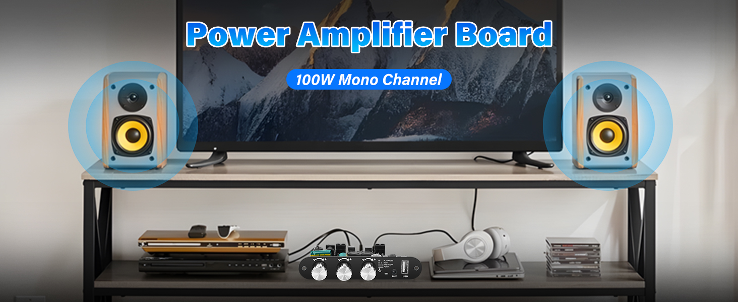 ZK-1001U Bluetooth Amplifier Board,100W Mono Channel Amp Board