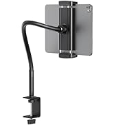 TeQable Tablet Stand for Desk, Gooseneck iPad Holder Clamp Mount, 360° Adjustable Arm Mount for i...