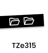 Brother Genuine P-touch TZe315 Label Tape in cardboard pack: White on Black 6mm