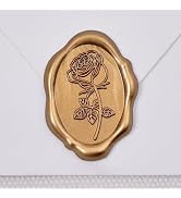 UNIQOOO Wax Seal Stickers - Rose Oval Wedding Invitation Envelope Seal Stickers, 50 Pcs Self- Adh...