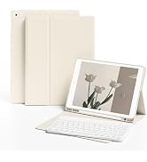 SQQSOOZ Keyboard Case for iPad 9th Generation 10.2 Inch 2021 with Pencil Holder, Soft TPU Back, M...