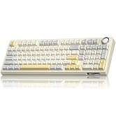 SOLAKAKA KI99 Pro 96% Wireless Gaming Keyboard, RGB Creamy Keyboardw with Knob, Hot-Swappable Pre...