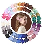XIMA 30Pcs 4.5" Hair Bows Alligator Clips, Grosgrain Ribbon Bows for Girls, Toddlers, Kids, Women...