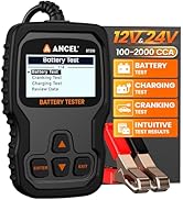ANCEL BT310 12V Car Battery Tester - 100-2000 CCA Battery Load Tester for Lead-Acid & Lithium Bat...