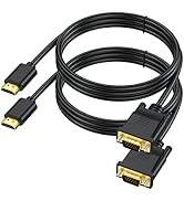 HDMI to VGA Cable 3.3FT 2-Pack, HDMI to VGA Cord Uni-Directional Male to Male 1080P HD Video Cord...