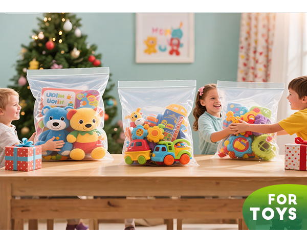 Extra Large Clear Zipper Bags Reusable for Toys