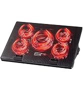 Kootek Laptop Cooling Pad 12"-17" Cooler Pad Chill Mat 5 Quiet Fans LED Lights and 2 USB 2.0 Port...