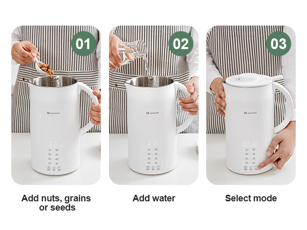 MOKKOM Nut Milk Maker Automatic Almond Milk Machine for Homemade Plant-Based Milk