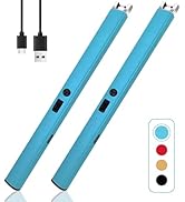 2 PCS Candle Lighter,Windproof Flameless Electric Lighter with LED Power Display & Safety Switch,...
