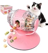 Yomvwavo Cat Treat Dispenser Toy, Slow Feeder for Dry Food & Treats, Interactive Rotating Barrel ...