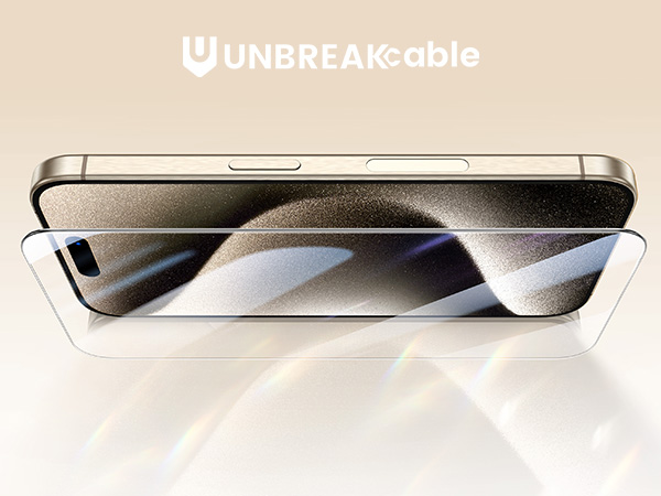Close-up of a smartphone's edge, showcasing a raised protective case or bumper with 'UNBREAKable' text visible.