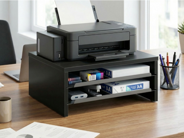 desk riser can also functions as laptop stand, printer stand, desk organizer, organizing your device