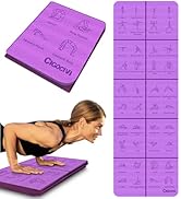 CIGOCIVI Foldable Thick Yoga Mat with Instructional Poses - Non-slip 8mm Thicken Exercise Mat for...