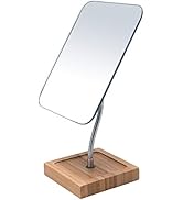 YEAKE Flexible Gooseneck Bamboo Vanity Makeup Mirror,360°Rotation 8" Large Frameless Vanity Mirro...
