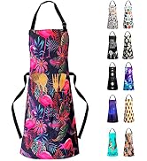Sosolong Adjustable Waterproof Apron Bib Apron with 2 Pockets Cooking Kitchen Aprons for Women Me...