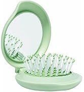 Arthaxi Hair Brush with Mirror, Compact Mirror and Mini Hair Brush Set, Folding Hairbrush for Wom...