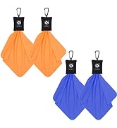Camkix Cleaning Cloth with Open Bottom Pouch and Carabiner - 4 Pack - Pull Out Microfiber Cloth (...