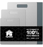 Titanium Cutting Board Set of 3, 100% Pure Titanium Food-Grade Cutting Boards for Kitchen with Si...